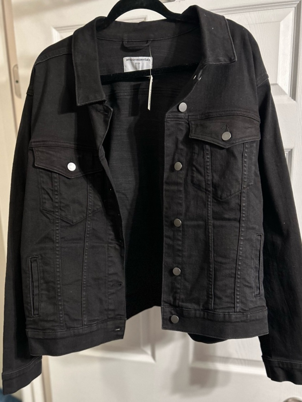 Amazon Essentials Black Denim Jacket for Women